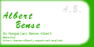 albert bense business card